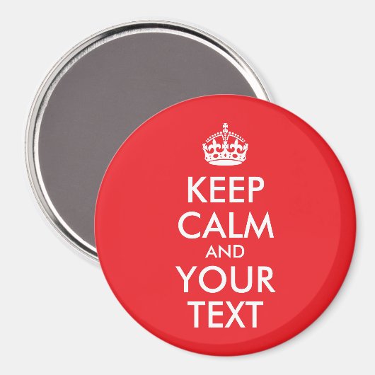 赤と白保CalmとYour Text マグネット (正面/裏面)