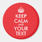 赤と白保CalmとYour Text マグネット (正面)