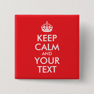 赤と白保CalmとYour Text 缶バッジ