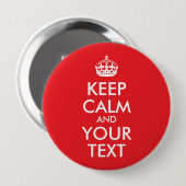 赤と白保CalmとYour Text 缶バッジ (正面&裏面)