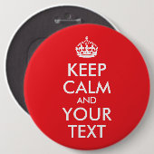 赤と白保CalmとYour Text 缶バッジ (正面&裏面)