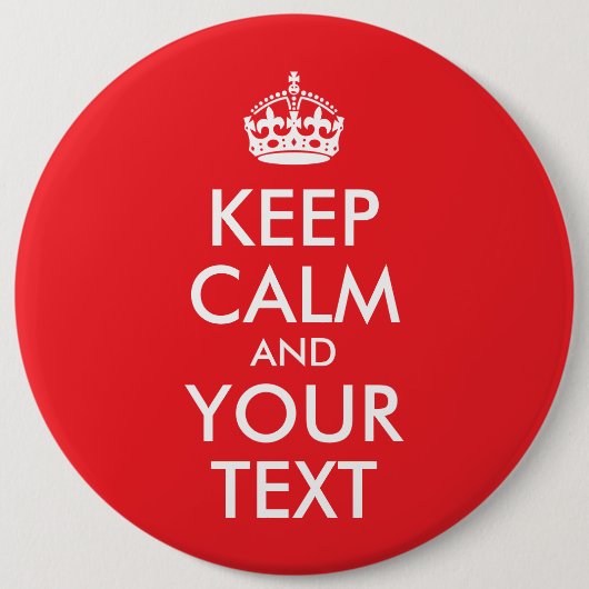 赤と白保CalmとYour Text 缶バッジ (正面)