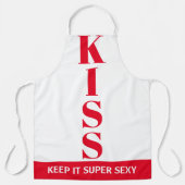 赤と白保Itすごい Sexyキス エプロン (正面)