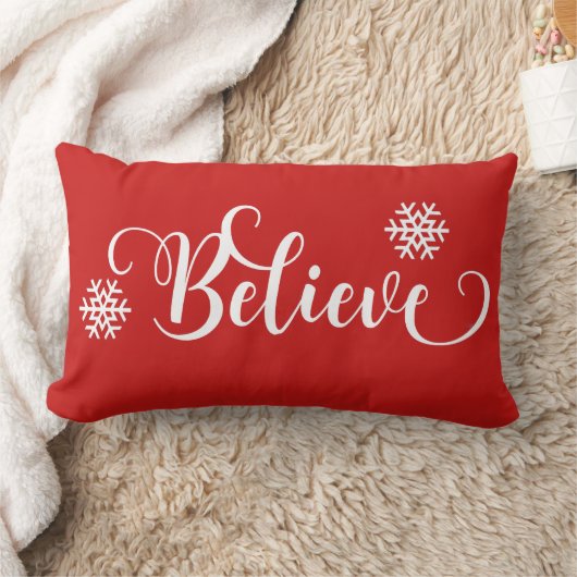 赤と白信じ枕 ランバークッション (ブランケット)