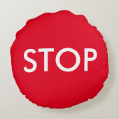 赤と白停止印のアクセントの枕 ラウンドクッション (裏面)