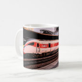 赤と白列車 コーヒーマグカップ (正面左)