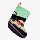 赤と白列車 スモールクリスマスストッキング (正面 (吊り時))