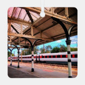 赤と白列車 メタルオーナメント (裏面)