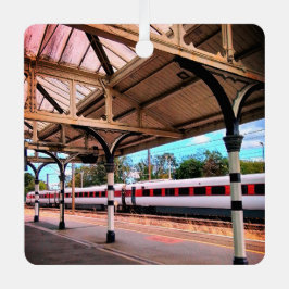 赤と白列車 メタルオーナメント