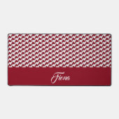 赤と白千鳥格子の模様 デスクマット (正面)