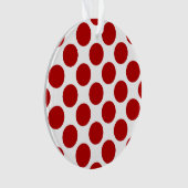 赤と白大きいレトロの点- オーナメント (正面)