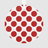 赤と白大きいレトロの点- オーナメント (裏面)
