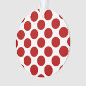 赤と白大きいレトロの点- オーナメント (正面)