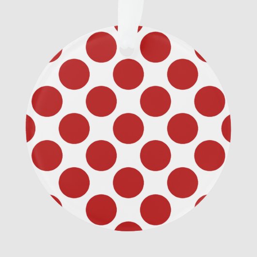 赤と白大きいレトロの点- オーナメント (正面)