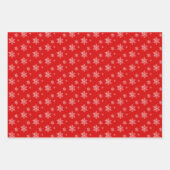 赤と白実在雪片ラッピング紙 ラッピングペーパーシート (正面3)