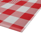赤と白市松模様にストライプ板切断板 カッティングボード (角)