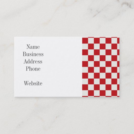 赤と白市松模様に国のBBQカラー 名刺 (正面)