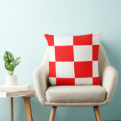 赤と白市松模様に板パターン クッション (椅子)