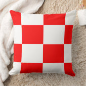 赤と白市松模様に板パターン クッション (ブランケット)