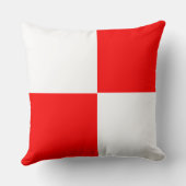 赤と白市松模様に板パターン クッション (裏面)