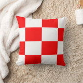 赤と白市松模様に板パターン クッション (ブランケット)