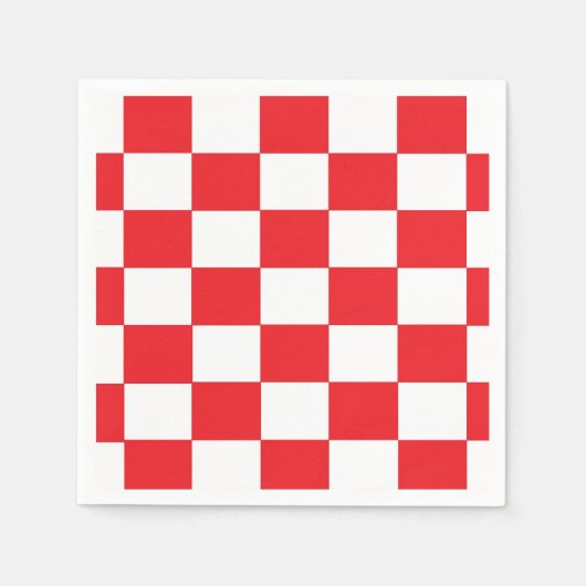 赤と白市松模様に紙 スタンダードカクテルナプキン (正面)