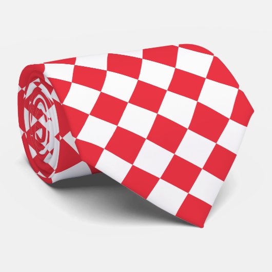 赤と白市松模様に結び ネクタイ (ロール)