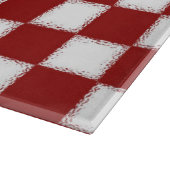 赤と白市松模様に カッティングボード (角)