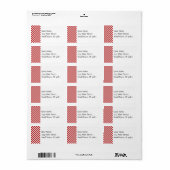 赤と白市松模様にPattern Country BBQ Colors ラベル (フルシート)