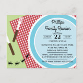 赤と白市松模様にTableclothファミリー懇親会 インビテーションポストカード (正面)