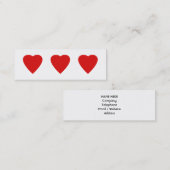 赤と白愛ハートの設計 スキニー名刺 (正面/裏面)