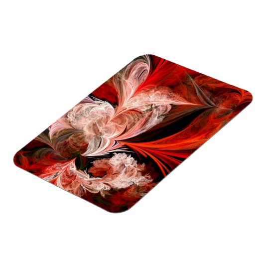 赤と白抽象芸術羽根磁石 マグネット (左側)