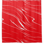 赤と白抽象芸術 シャワーカーテン (正面)