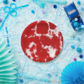 赤と白抽象芸術 ペーパープレート (パーティー)