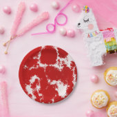 赤と白抽象芸術 ペーパープレート (パーティー)