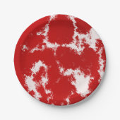 赤と白抽象芸術 ペーパープレート (正面)