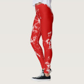 赤と白抽象芸術 レギンス (左)