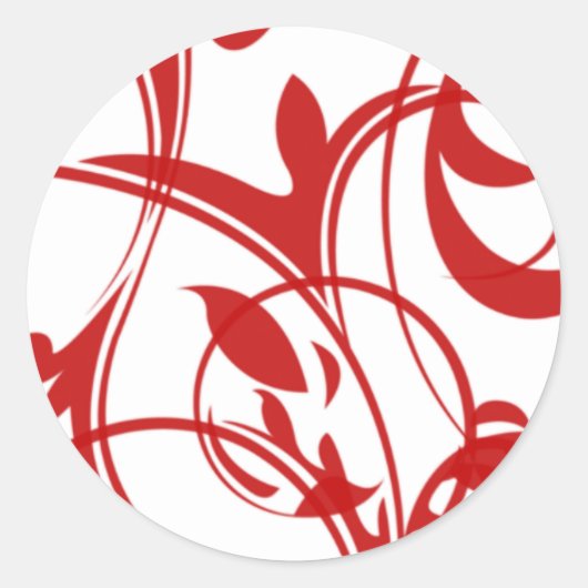 赤と白招待状封筒用シール ラウンドシール (正面)