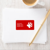 赤と白文字付き前足 – カラーの選択 ラベル (インサイチュ)