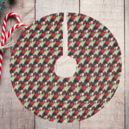 赤と白斑点状 フェイクリネンツリースカート