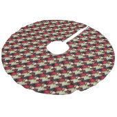 赤と白斑点状 フェイクリネンツリースカート (アングル)