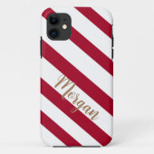 赤と白斜ストライプのカスタム Case-Mate iPhoneケース (裏面)