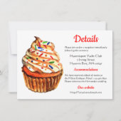 赤と白方向結婚、詳細カップケーキ 招待状 (正面)