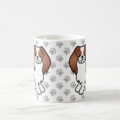 赤と白日本のChin Cartoon Dog & Paws コーヒーマグカップ (中央)