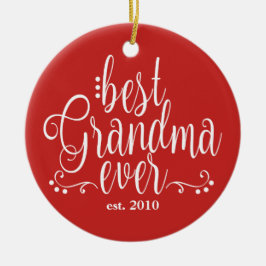 赤と白最高のお婆さん セラミックオーナメント