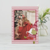 赤と白格言写真クリスマス シーズンカード (スタンド正面)