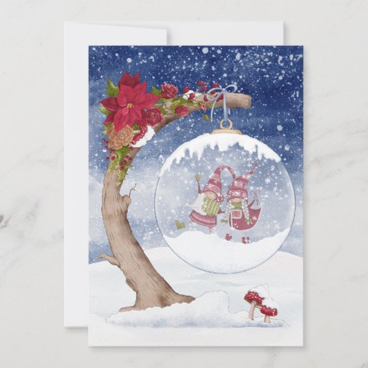 赤と白格言種グローブクリスマス シーズンカード (正面)