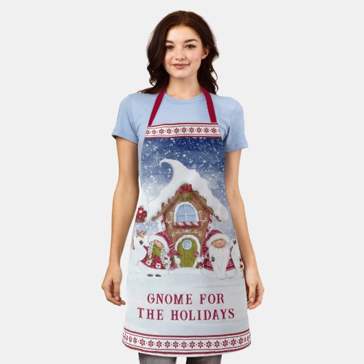 赤と白格言 エプロン (着用した状態)