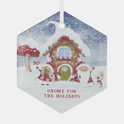 赤と白格言 ガラスオーナメント (正面)