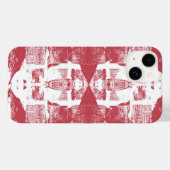 赤と白正方形パターン Case-Mate iPhoneケース (裏面 (横))